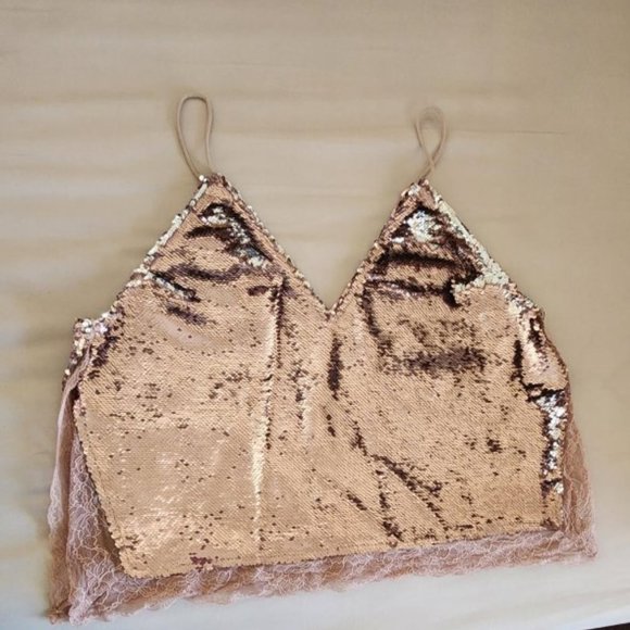 Free People Tops - Free People Reversible Sequin Tank SIZE M